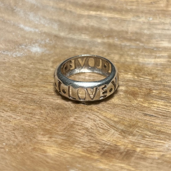 Jewelry - “I Love You” Cutout Letters 925 Sterling Silver Band Ring